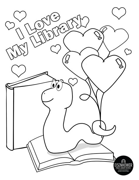 library lovers day colouring printable